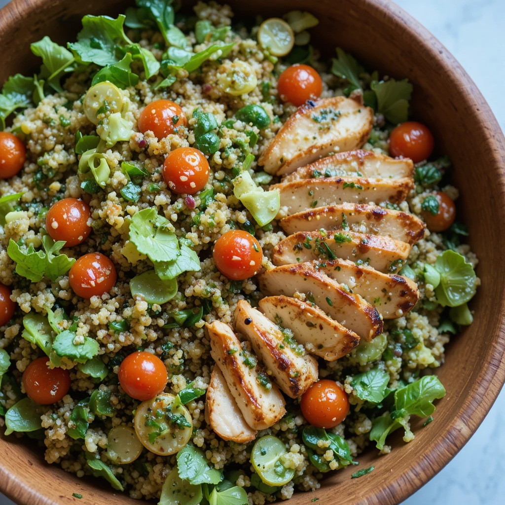 High-Protein Quinoa and Grilled Chicken Salad