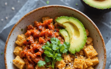 Probiotic-Packed Kimchi & Tofu Scramble Bowl